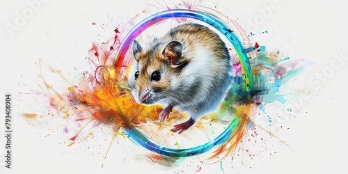 Rumination: The Hamster Wheel and Racing Thoughts - Picture a hamster on a wheel with racing thoughts, illustrating rumination