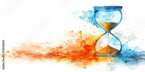 Regret: The Hourglass and Falling Sand - Visualize an hourglass with sand slowly running out, illustrating the feeling of regret for lost time or opportunities.