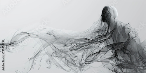 Ethereal: The Wispy Figure and Translucent Form - Picture a wispy figure with a translucent form, illustrating the ethereal nature of a ghost.