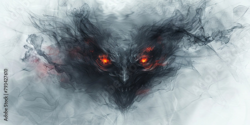Vengeful Spirit: The Dark Aura and Malevolent Gaze - Imagine a dark aura surrounding a ghost with a malevolent gaze, illustrating the vengeful nature of a spirit