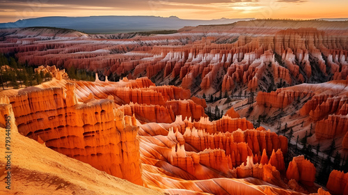Imagine bryce canyon national park usa surreal hoodoo Created with technology sunset background 