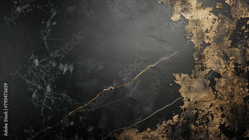 Black and gold textured background with crack
