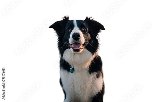 border years old 2 collie dog pet animal black black-and-white canino carnivore cut-out domestic front view happiness happy isolated on white mammal mouth open no people nobody one panting purebred 
