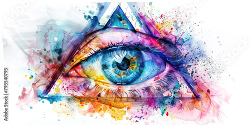 The Psychedelic Vision: The All-Seeing Eye and Cosmic Insights - Visualize an all-seeing eye with cosmic insights, symbolizing the deep understanding and revelations often gained through psychedelic