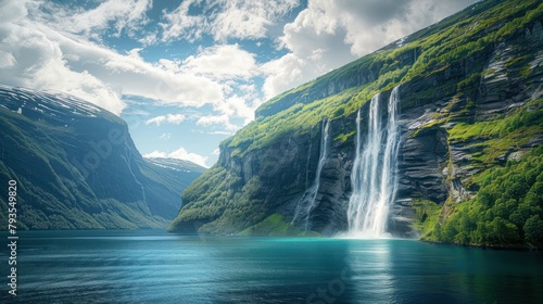 Immerse yourself in the breathtaking beauty of nature's wonders, from snow-capped mountains to tranquil seas and cascading waterfalls, captured in stunningly realistic photographs.