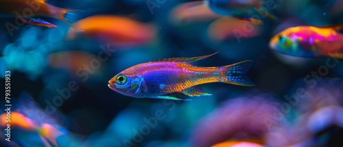 colorful fluorescent small fish