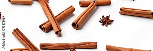 Cinnamon stick bark smelling seasoning in an isolated white background 3D vector graphic