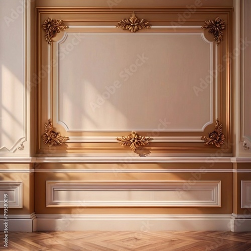 Vintage retro classical architectural detail with beautiful luxurious molding on wall