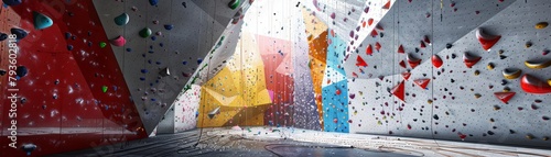 Rock climbing walls transformed into fantastical landscapes for blind athletes, textured handholds and voiceactivated prompts guiding them on their daring ascents