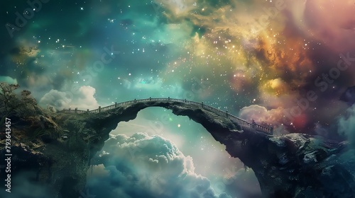 Abstract concept of dreams as a bridge between the conscious and subconscious mind