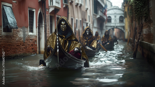 Venetian Dreamscape: Palazzos Reflect in Canals - Masks Whisper Carnival Secrets