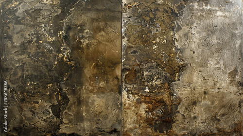 Two pieces of wall with a lot of dirt and grime on them