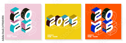 happy new year 2025 background celebration with colorful design