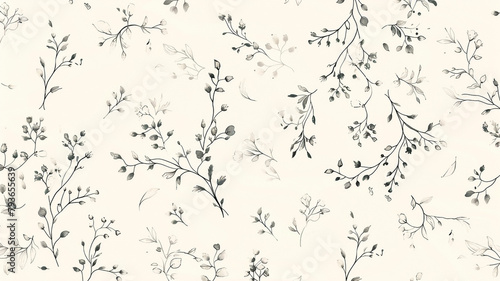 a subtle pattern of small floral motifs background