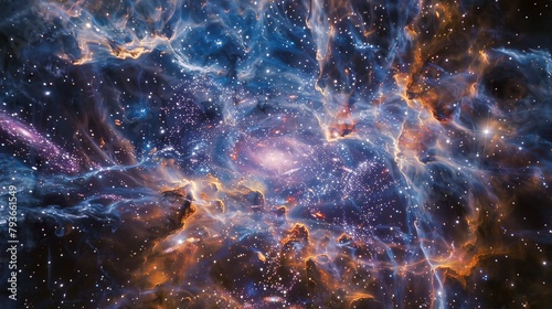 Vibrant Cosmic Nebulae and Galaxies