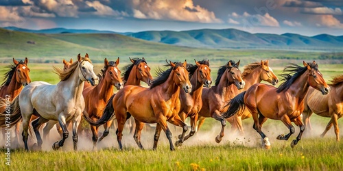 herd-of-horses-running-on-a-praire