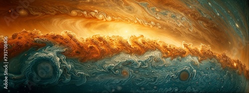 Closeup of Planet Jupiter Panorama