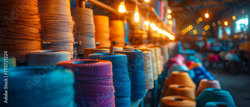 The Fabric of Creativity, Spools of Colorful Threads Ready for Textile Crafting