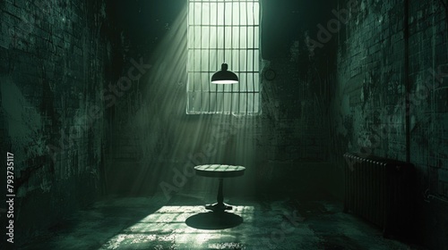 Jail cell with table