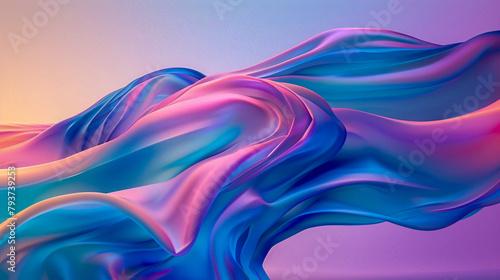 Vibrant Liquid Abstraction, Smooth Flow and Glossy Texture, Futuristic Design Background