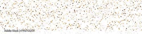 Golden confetti on transparent background. Gold dust flying in air. Vector illustration.