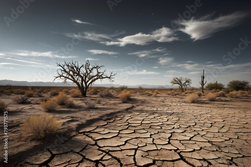 Landscape of a drought land