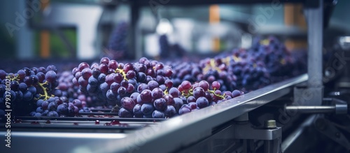 Grapes on a production line