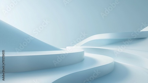 Softly curved edges and gentle lines in an abstract composition of light gray