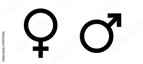 Gender icon vector design. Male and female sign of gender equality icon vector. Vector illustration