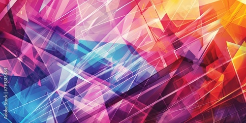 a dynamic stock illustration of an abstract geometric pattern background, featuring intersecting lines and bold shapes that convey a sense of motion and vitality illustration.