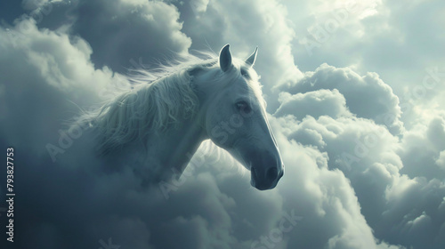 Clouds concept. Horse