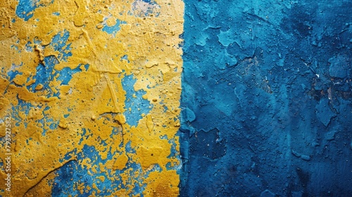 horizontal banner, celebration of Sweden's National Day, Swedish Flag Day background, abstract background, stone wall texture, paint strokes, copy space, free space for text