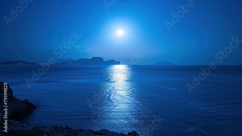 blue sea night sky saw