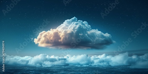b'A beautiful cloudscape with a glowing cloud in the center'