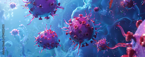 3d render of corona virus with background