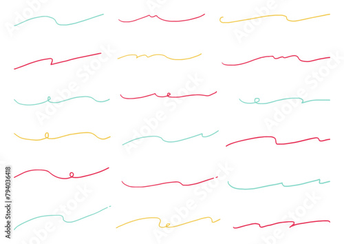 シンプルな手描きの罫線セット