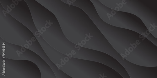 Abstract black and light gray wave modern soft luxury texture with smooth and clean vector subtle background illustration. 