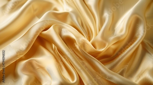 Elegant Gold Fabric Shimmering Softly in Sophisticated Light for Luxurious Advertising