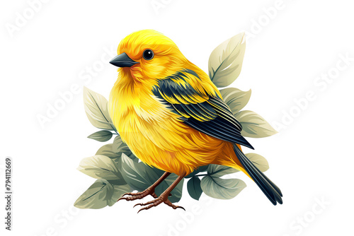 Canary bird cartoon illustration - Generative AI