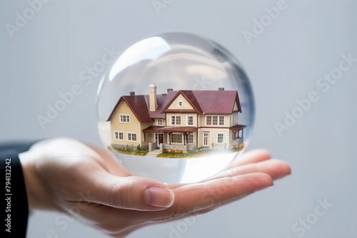 Concept de maison protégée dans une bulle