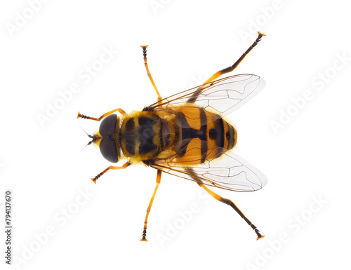 Northern plushback fly isolated on white background, Palpada vinetorum