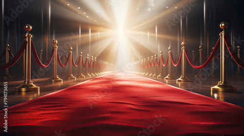 generated illustration of red carpet luxury on gala premier