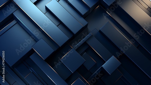 Metalic and geometric blue background
