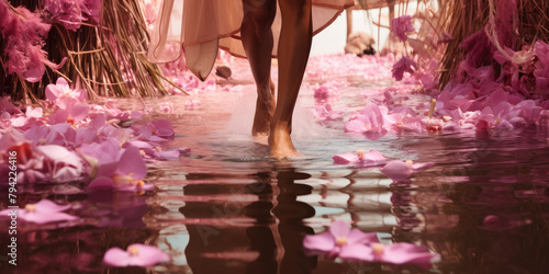 Immerse yourself in a soothing floral foot spa treatment for ultimate relaxation and rejuvenation.