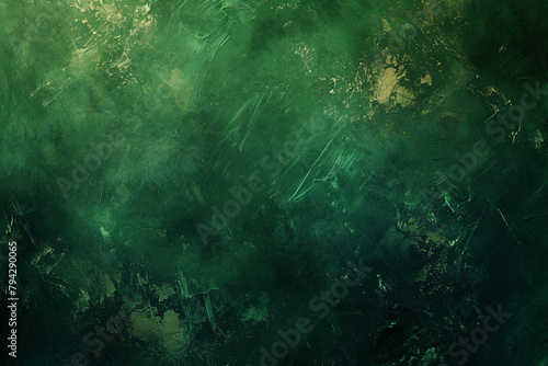 Grunge dark green wall background illustration