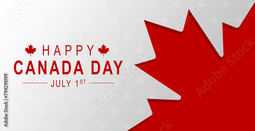 Happy Canada Day with Canada flag background