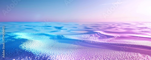 Vibrant purple and blue gradient seascape at sunset