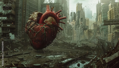 The cyberzombies heart was a hard drive, rhythmically ticking as it wandered through the wasteland of a once vibrant metropolis