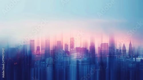 Abstract city skyline with soft edges AI generated illustration