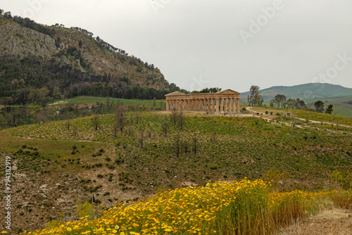 view to the temple of Segesta in Sicily